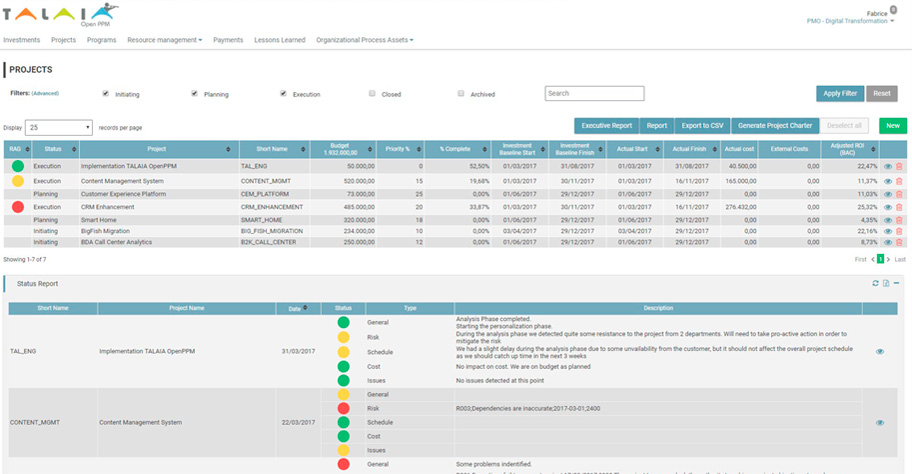 Software cartera proyectos